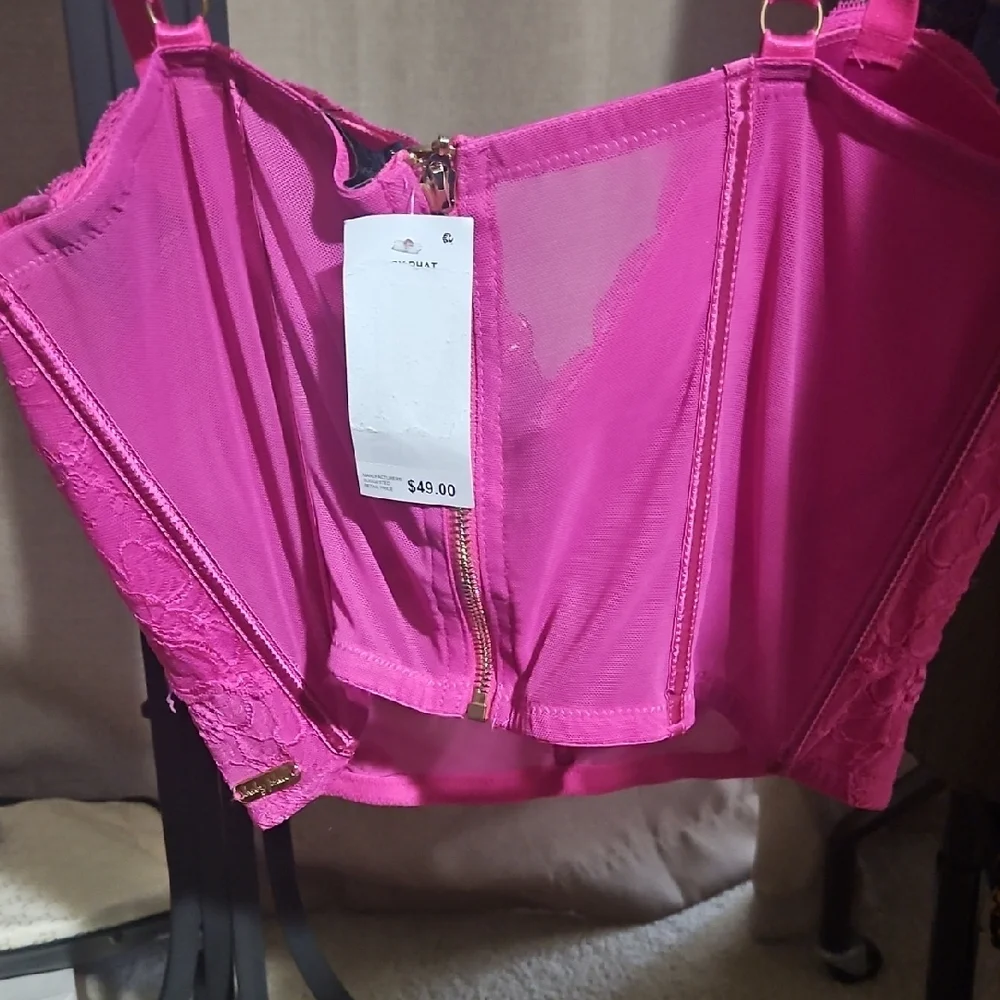 Baby Phat Fuchsia Lace Bustier - Picture 2 of 3